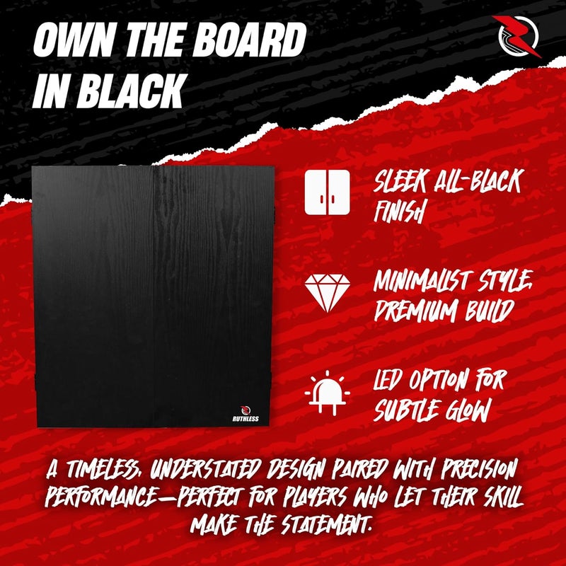 Ruthless Home Darts Centre with or Without LED Light Options | Home Dart Board Centre Including Cabinet, Dartboard and 2 Sets of Darts. - Image 3